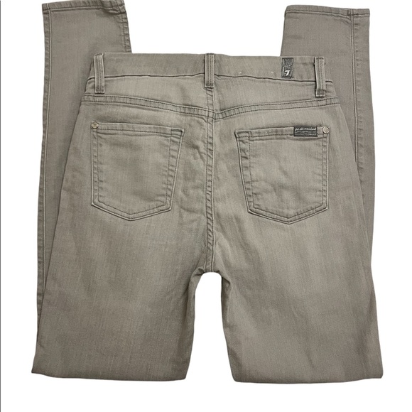 7 For All Mankind High Waist skinny Destroy Jeans Size 26 Gray - Picture 6 of 8